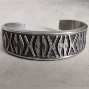 Mid-century modern Eik Tinn Norway Pewter Cuff Bracelet
